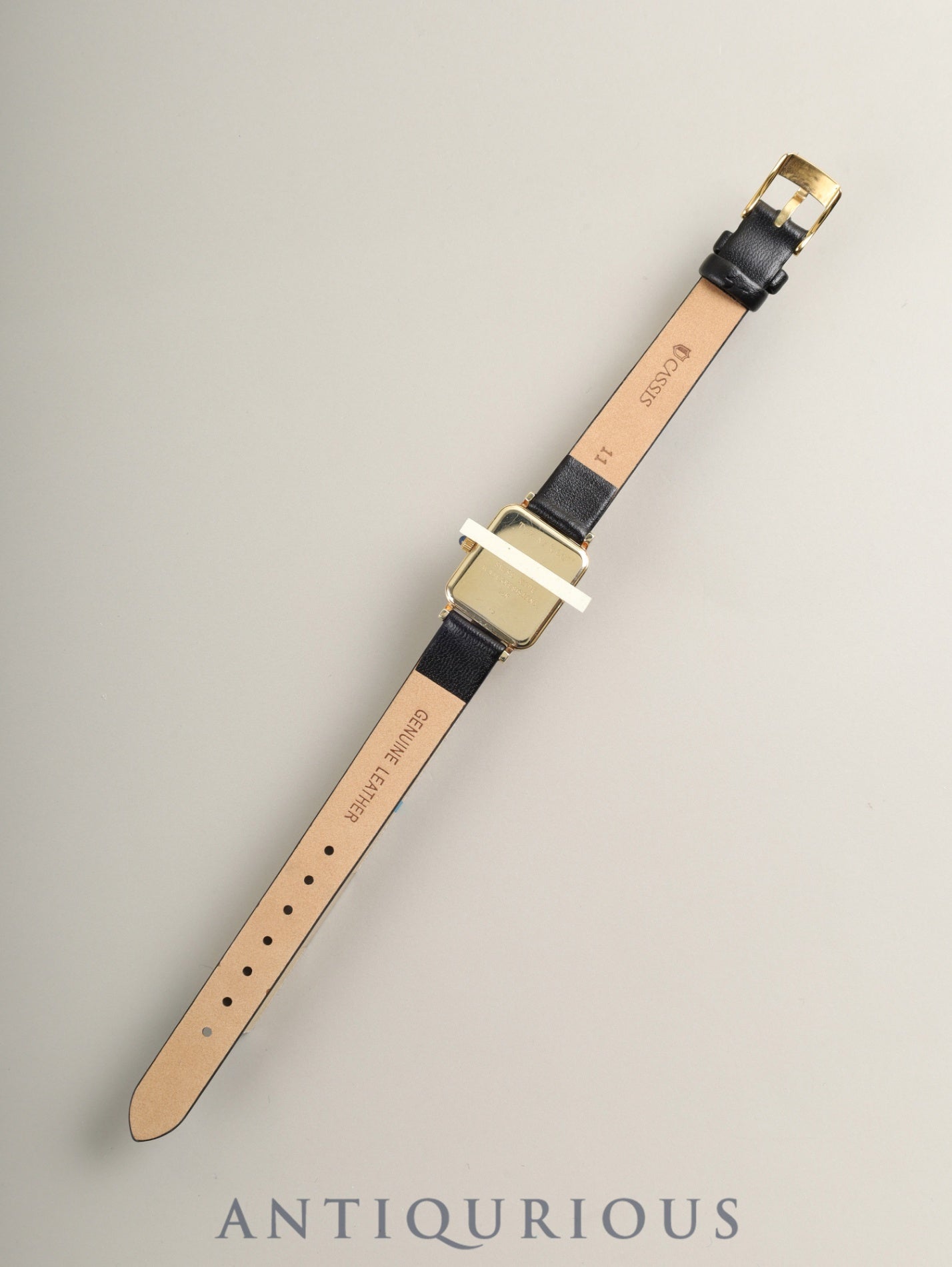 ティファニ レクタンギュラー 60-217 クォーツ Cal.976.001 14KYG 革 純正尾錠（GP） ホワイト文字盤 保証書（1995年） 箱 ケース オーバーホール済み