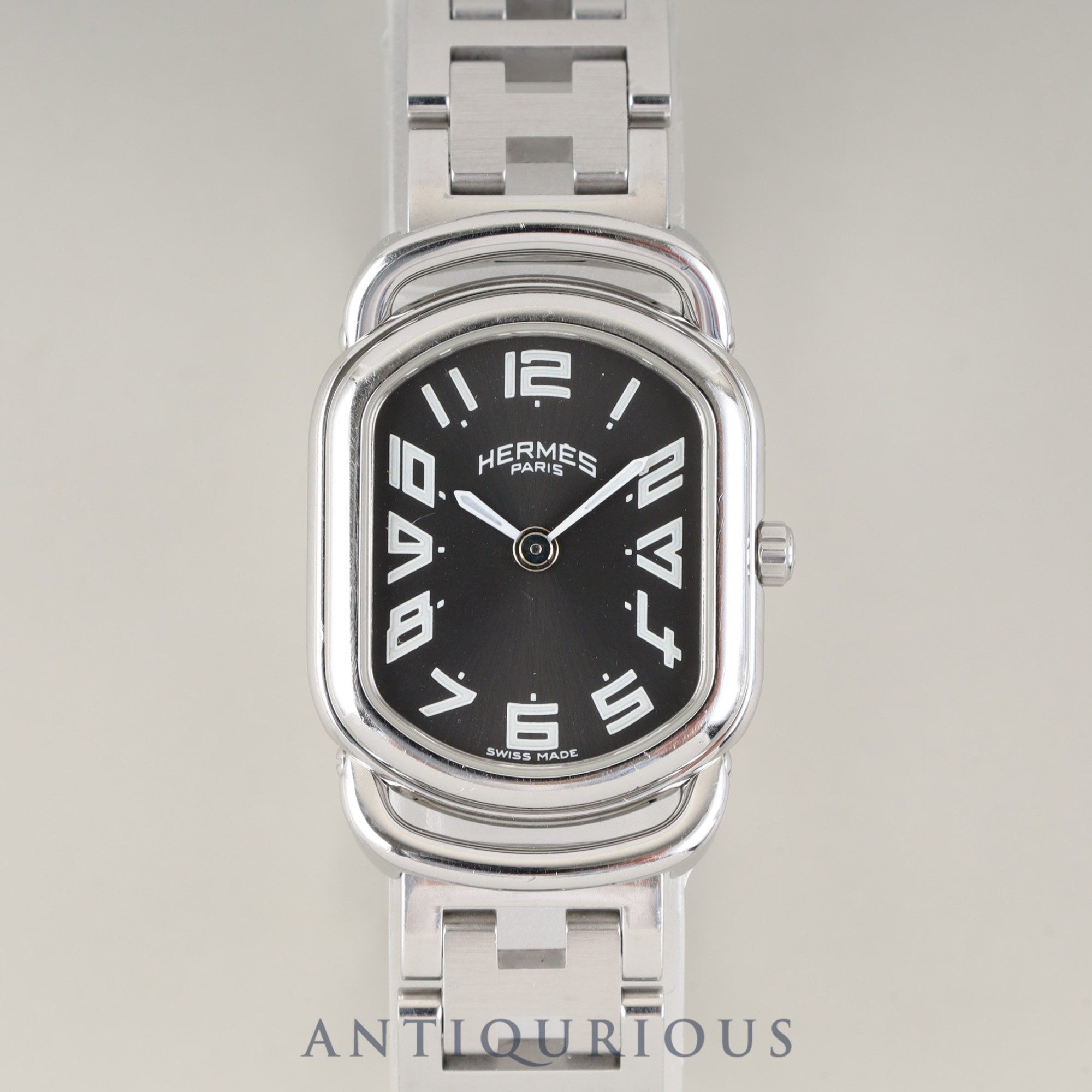 Hermes エルメス ラリー RA1.210 稼働品 エルメス ラリー RA1.210 クォーツ Cal.976.001 SS SS グレー