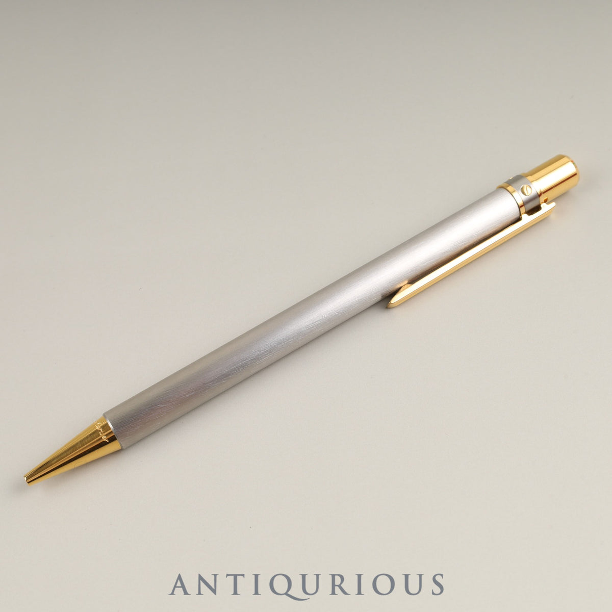 Cartier ballpoint pen Santos de twist type GP, box, warranty card (1994/personal name included), genuine replacement ink x 2 (black/blue)