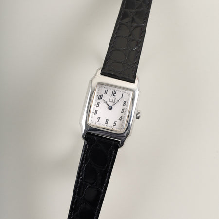 ダンヒル センテナリー 手巻き SS 革 純正尾錠（SS）シルバー文字盤 オーバーホール済み