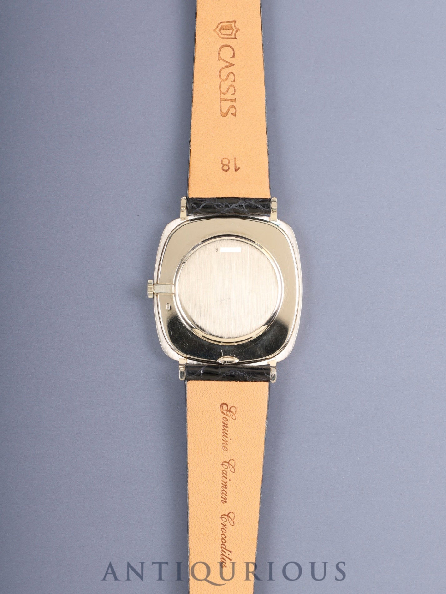 オーデマ・ピゲ スクエアケース 5410 手巻 Cal.2001/1A 750WG 革 純正ピンバックル（750WG）ネイビー文字盤 ケース 保証書（1976年）オーバーホール済み