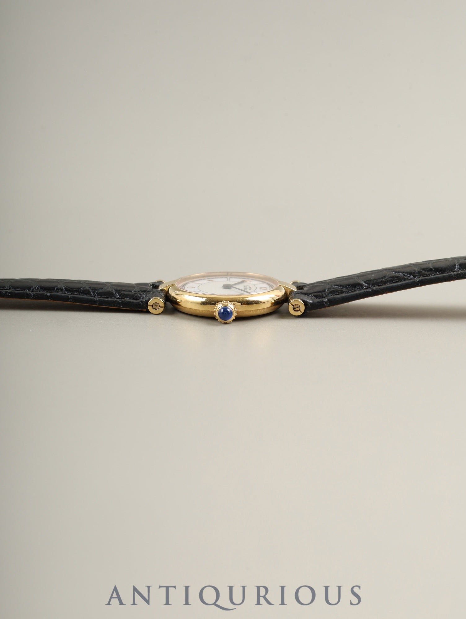 カルティエ マスト ヴァンドーム VLC SM W1009854 / 1851 クォーツ Cal.90.06 SV925 革 純正Dバックル（GP）飛びアラビア文字盤 箱 冊子 保証書（2000年）オーバーホール済み