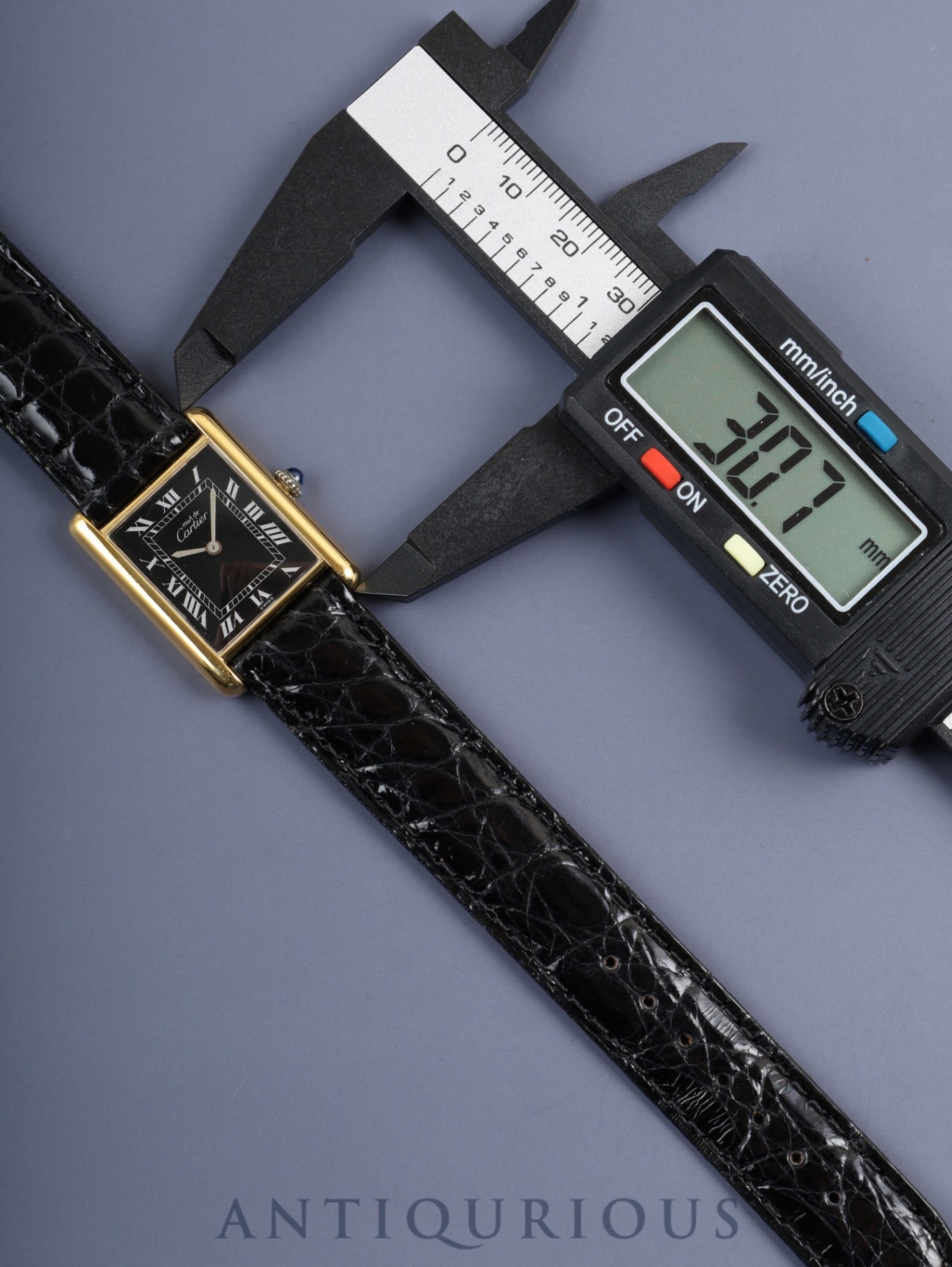 カルティエ マストタンク LM 手巻き Cal.- SV925 革 純正尾錠（GP）ブラックローマン文字盤 1976年頃～1981年頃 オーバーホール済み 新品仕上げ済み