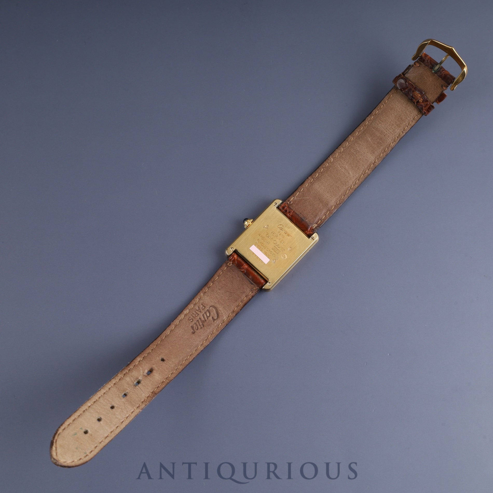 Cartier Must Tank LM 590005 Quartz Cal.90 SV925 Genuine leather strap Genuine buckle (GP) Ivory Roman dial Warranty (1989) Overhauled