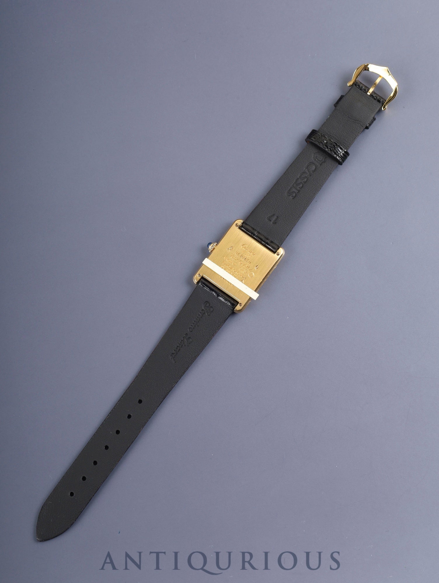 Cartier Must Tank LM 590005 Quartz Cal.90 SV925 Leather Original Pin Buckle (GP) Arabic Dial (SWISS marking) Overhauled Polished