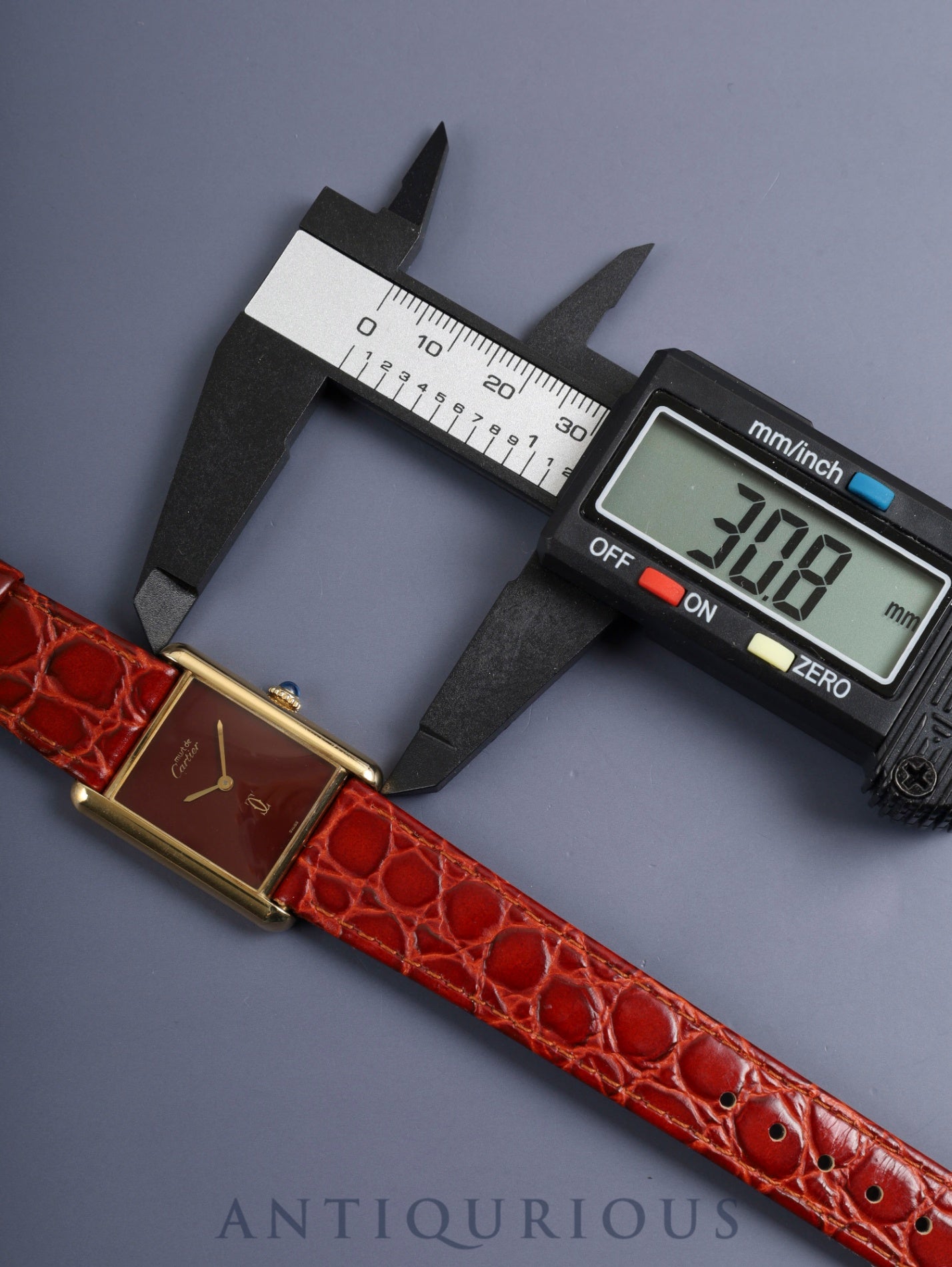 カルティエ マストタンク LM 手巻き Cal.78-1 SV925 革 純正ピンバックル（GP）ガーネットダイアル ボルドー文字盤（SWISS表記）オーバーホール済み