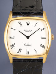 Rolex Cellini 3805 Hand-wound Cal.1600 750YG Leather Original Pin Buckle (GP) White Roman Dial (SWISS marking / aged) 2.6M Serial (1968) Overhauled