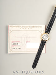 Cartier Must Vendôme VLC SM W1005354 / 590004 Quartz Caliber 90 SV925 Leather Genuine D-buckle (GP) Opalescent Dial Warranty (1993) Overhauled