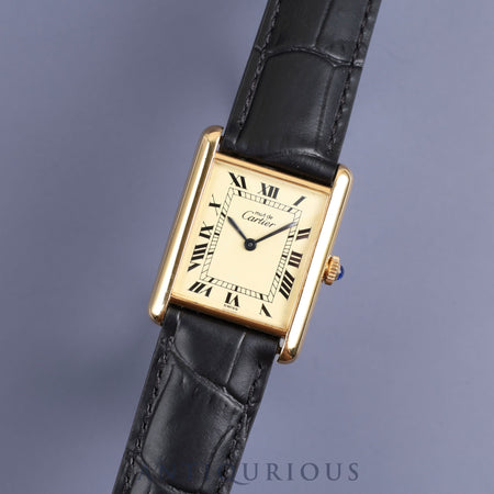 Cartier Must Tank LM Manual winding Cal.78-1 SV925 Genuine leather strap Genuine D buckle (GP) Ivory Roman dial Circa 1976-Early 1980s Overhauled