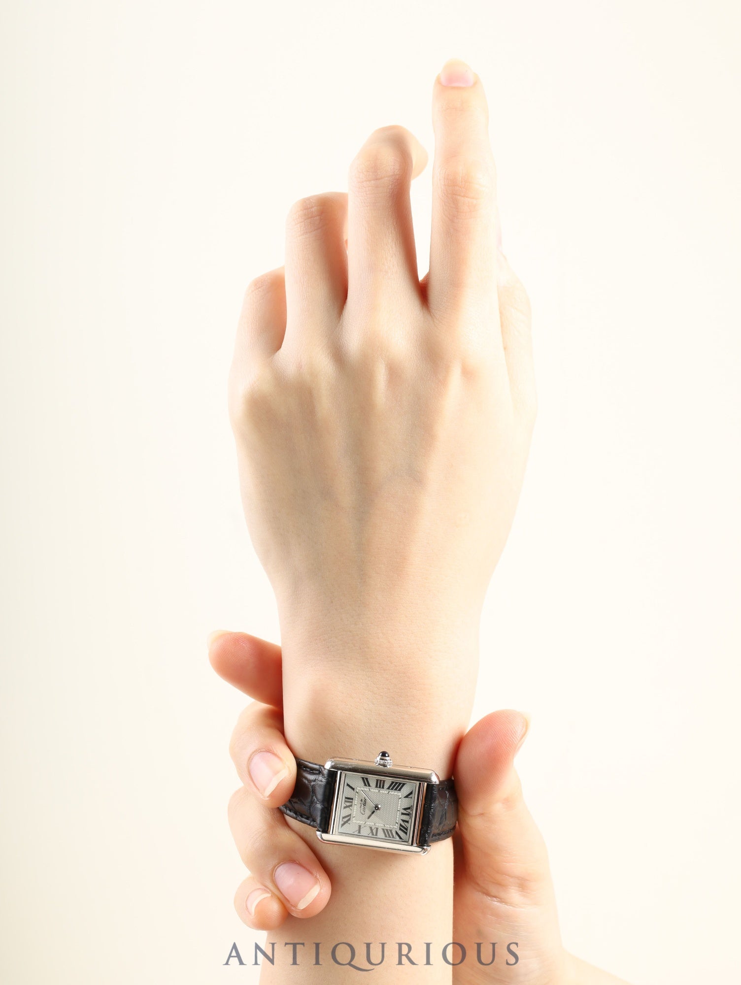 カルティエ マストタンク MM W1016530 / 2416 クォーツ Cal.057 SV925 純正革ベルト 純正Dバックル（SS） シルバーローマン文字盤（SWISS MADE表記 /クリスマス限定） 2000年頃 冊子 保証書 オーバーホール済み