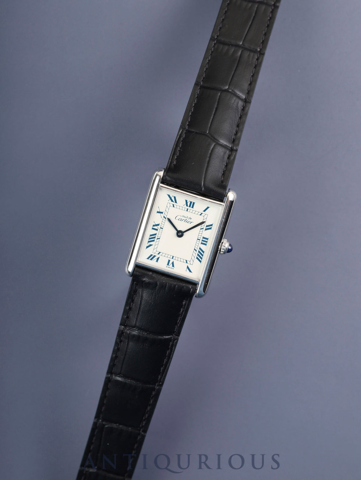 Cartier Must Tank LM 6900006 / W1001465 Quartz Cal.690 SV925 Leather Genuine D-buckle (SS) White Roman Dial Box Booklet Warranty (1995) Overhauled and Finished to Like New