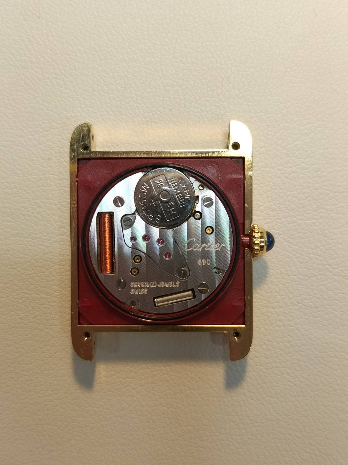 カルティエ マストタンク LM 590005 クォーツ Cal.690 SV925 革 純正Dバックル（GP） 飛びアラビアCC文字盤（SWISS表記） オーバーホール済み