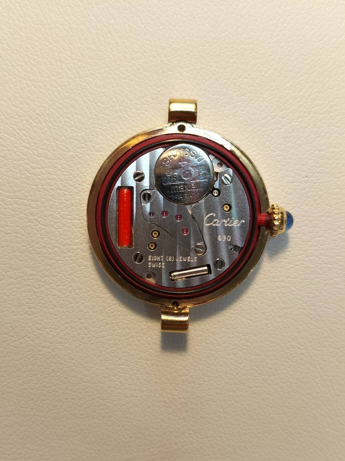 Cartier Must Vendome VLC SM W1006554 / 590004 Quartz Cal.690 SV925 Original leather strap Original pin buckle (GP) Side Trinity dial (SWISS marked) Overhauled