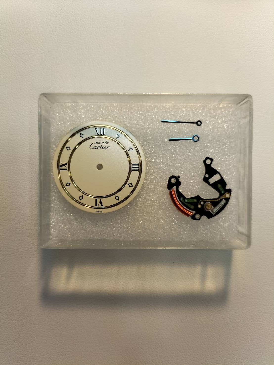 Cartier Must Vendome VLC LM 590003 Quartz Cal.90 SV925 Leather Original Pin Buckle (GP) Ivory 4-Point Roman Dial (SWISS marking) Box, Booklets, Warranty Card (1990) Overhauled