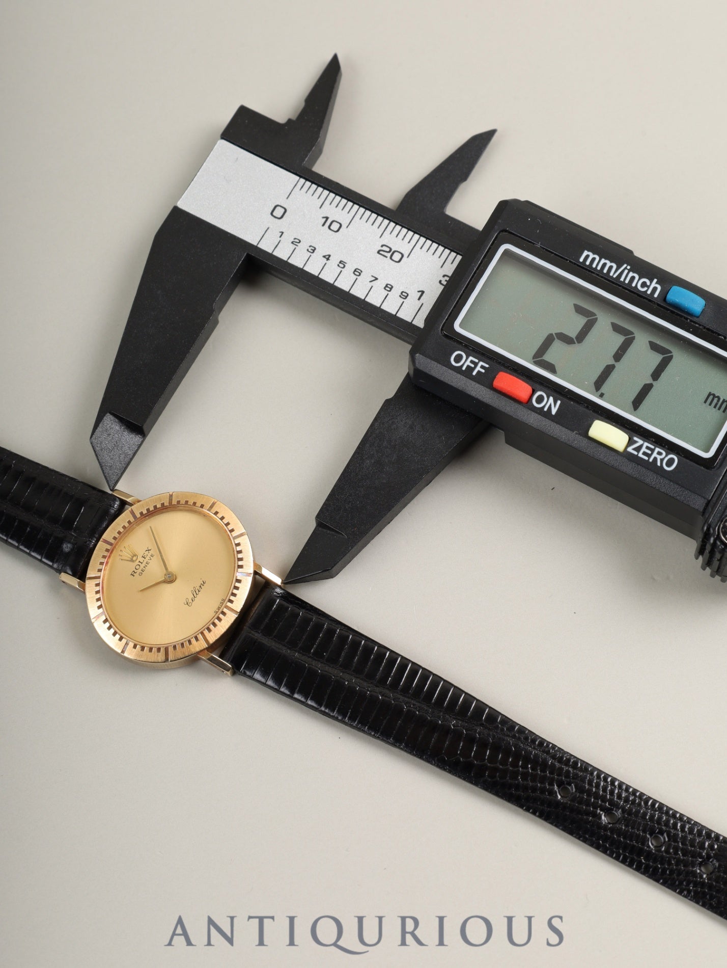 Rolex Cellini 4181 Manual Winding Cal.1600 18K Leather Genuine Pin Buckle (GP) Champagne Dial Warranty (1977) Overhauled