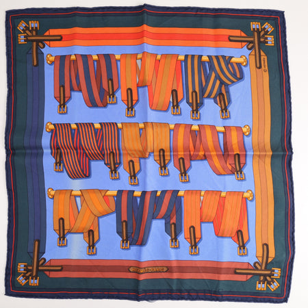 Hermes scarf Carre 45 LES SANGLES FINESSE strap pattern SILK 100%