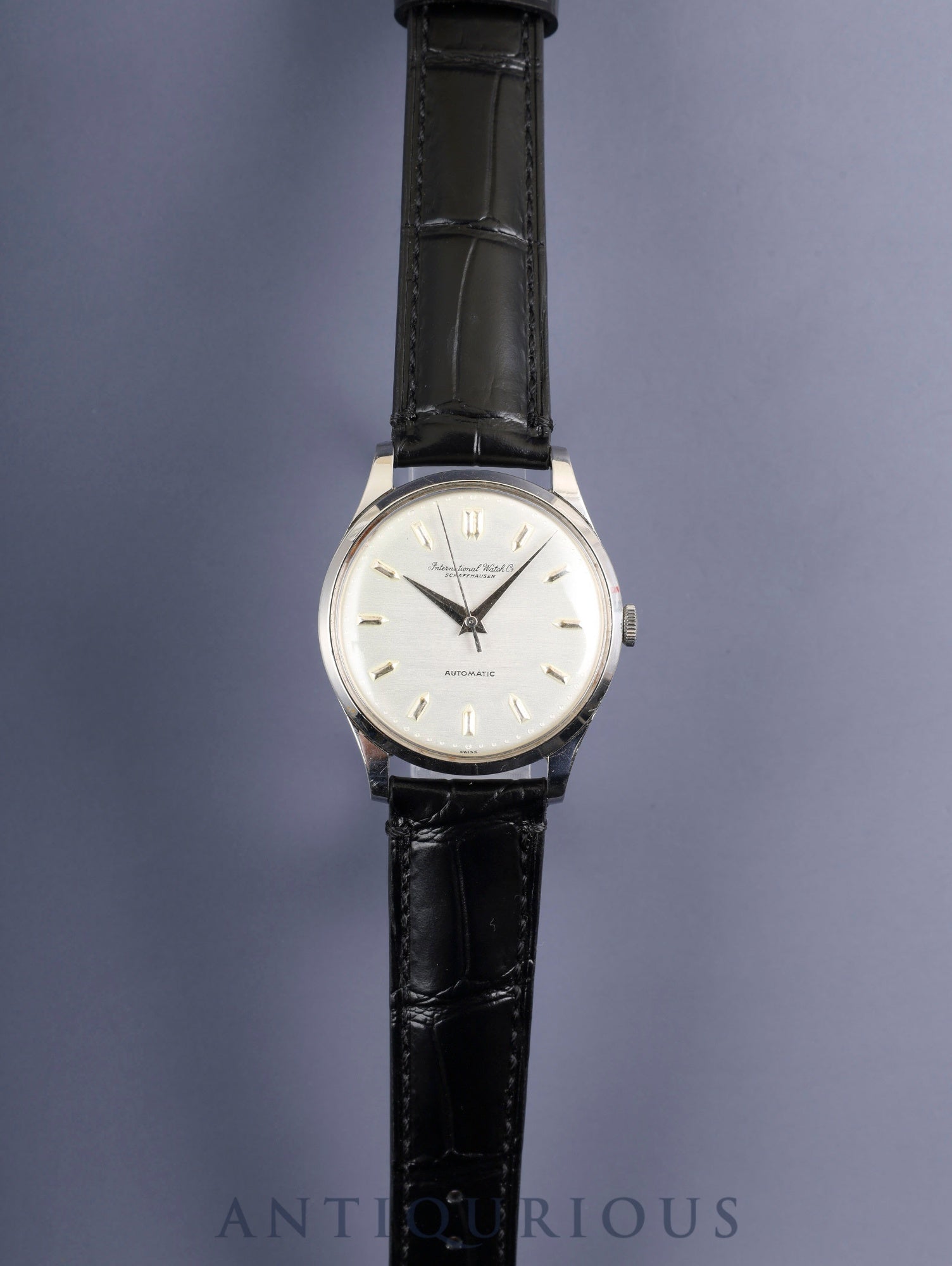 IWC Old Inter Automatic Caliber 853 Stainless Steel Leather Strap with Aftermarket Buckle (SS) Silver Dial Overhauled