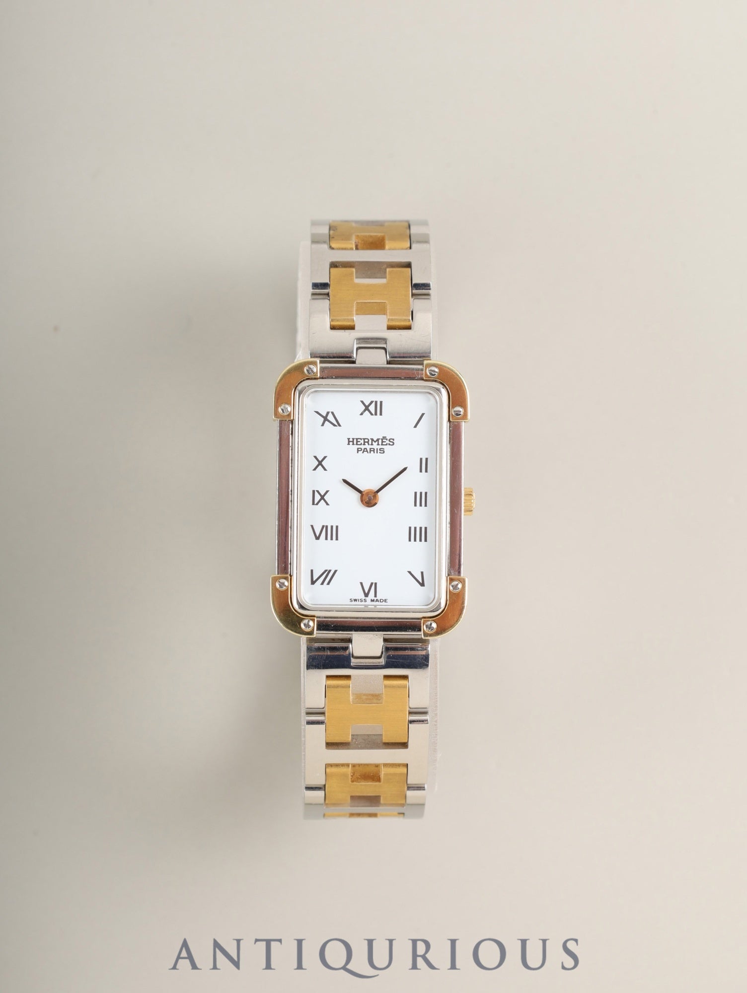 エルメス クロアジュール CR1.240 クォーツ Cal.976.001 SS/GP SS/GP ホワイト文字盤 オーバーホール済み