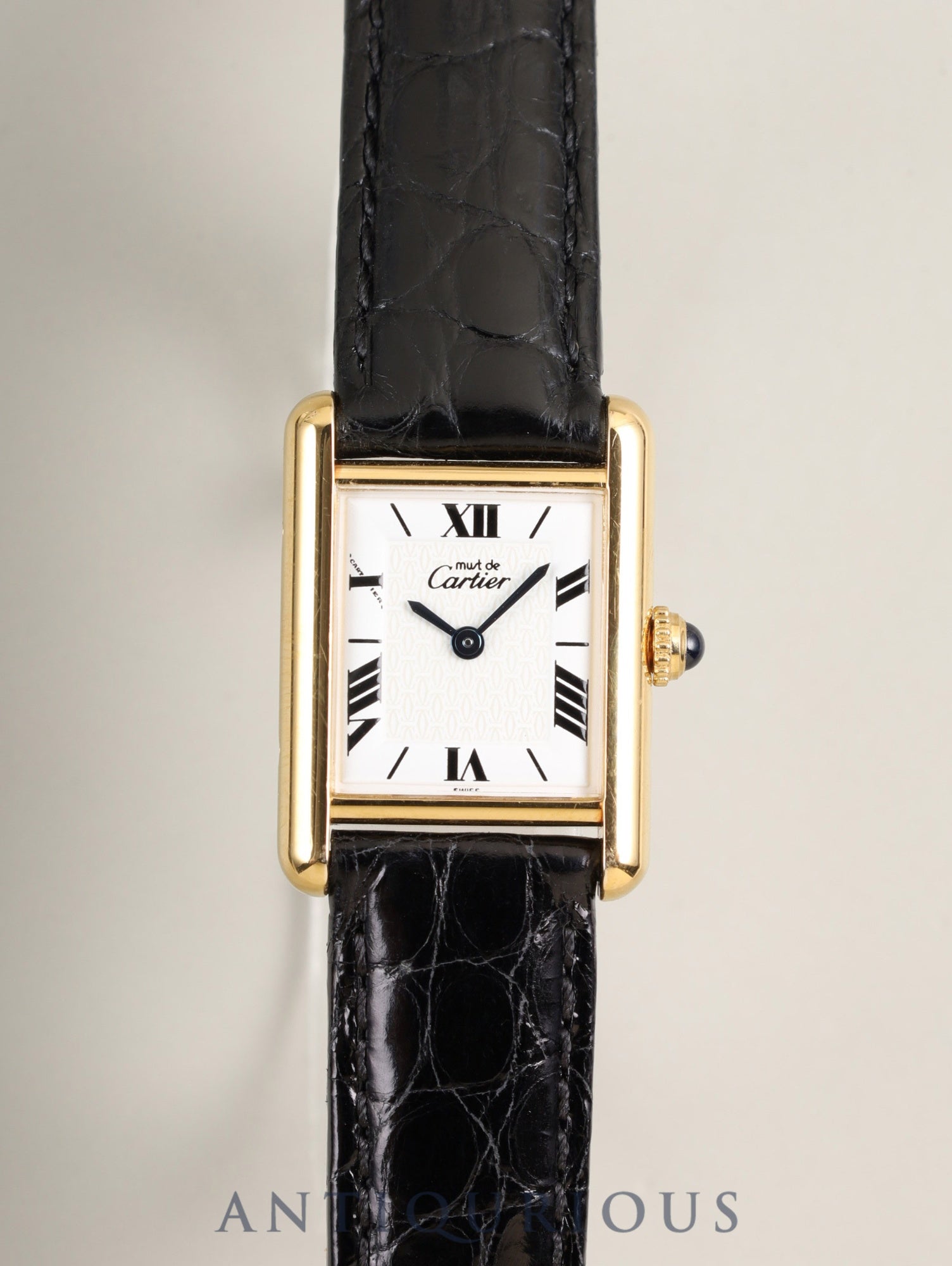 カルティエ マストタンク SM W1009654 / 1613 クォーツ Cal.057 SV925 革 純正Dバックル（GP） 飛びローマンCC文字盤（SWISS表記）オーバーホール済み