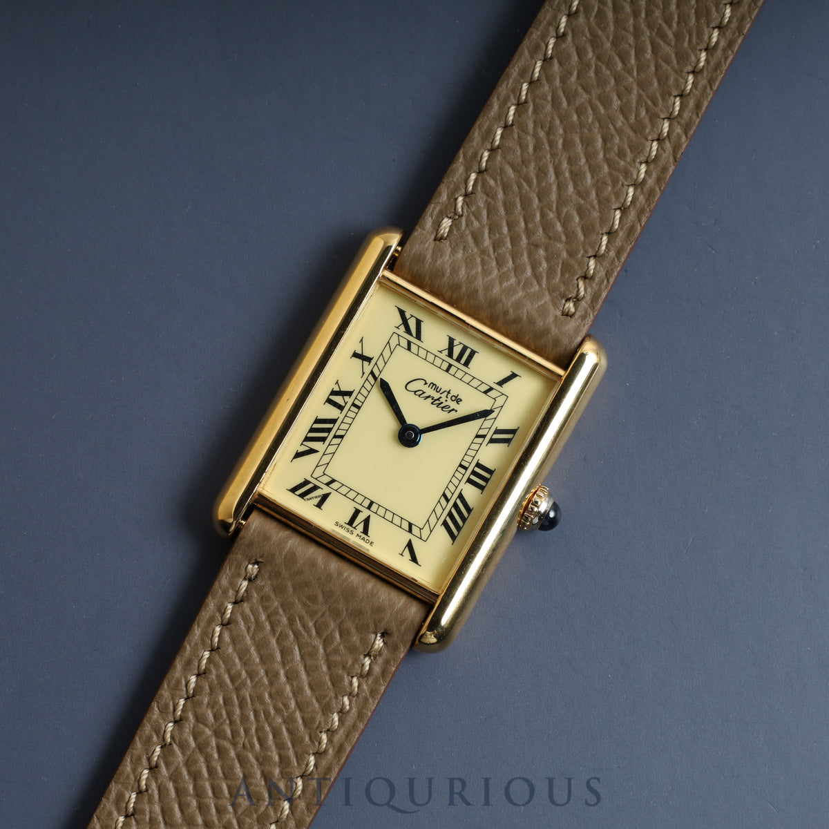 Cartier Must Tank LM Ivory Dial Newly Finished Complete Service in July 2023