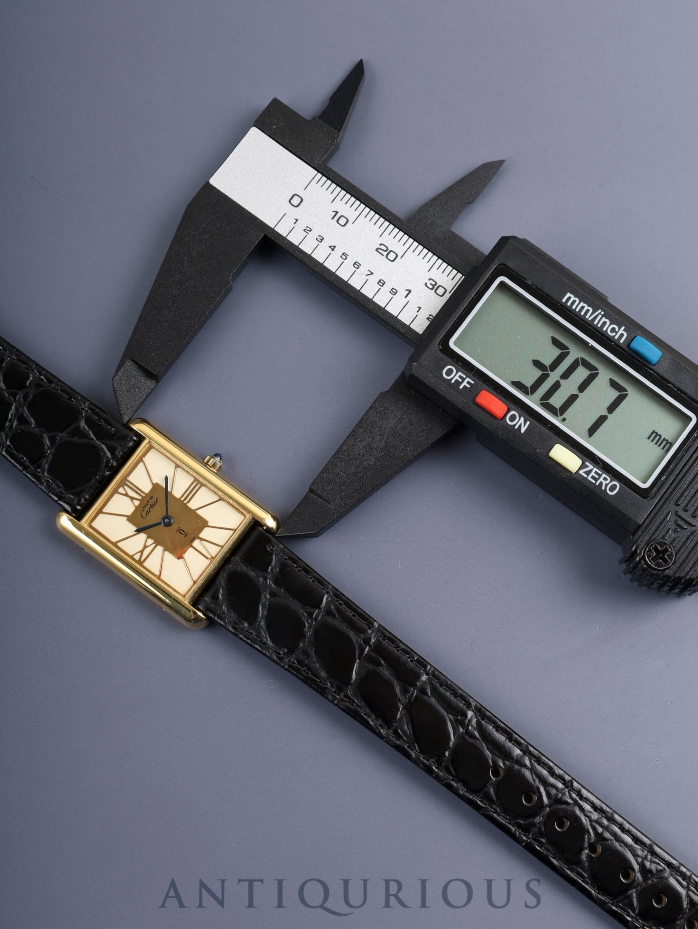 カルティエ マストタンク LM 6 81006 クォーツ Cal.81 SV925 革 純正尾錠（GP） アイボリークロワゾネ文字盤（SWISS表記） オーバーホール済み 新品仕上げ済み