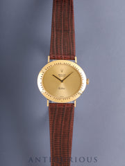 Rolex Cellini 4083 Manual Winding Caliber 1601 750YG Leather Watch with Genuine Pin Buckle (GP) Champagne Dial E Series (1990-1991) Overhauled