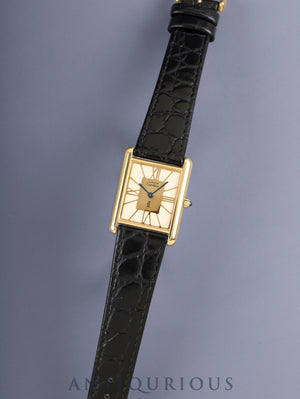 Cartier Must Tank LM 6 81006 Quartz Caliber 81 SV925 Leather Genuine Pin Buckle (GP) Ivory Cloisonné Dial (SWISS Marking) Overhauled and Finished to New