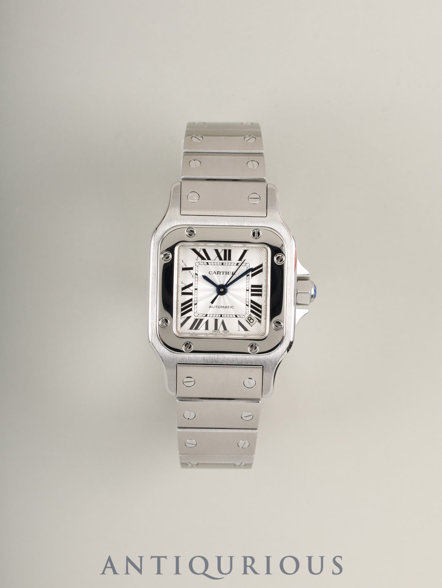カルティエ サントス ガルベ SM W20054D6 / 2423 自動巻き Cal.ETA2671 SS SS シルバーギョーシェ文字盤 箱 冊子 保証書（2005年）  オーバーホール済み