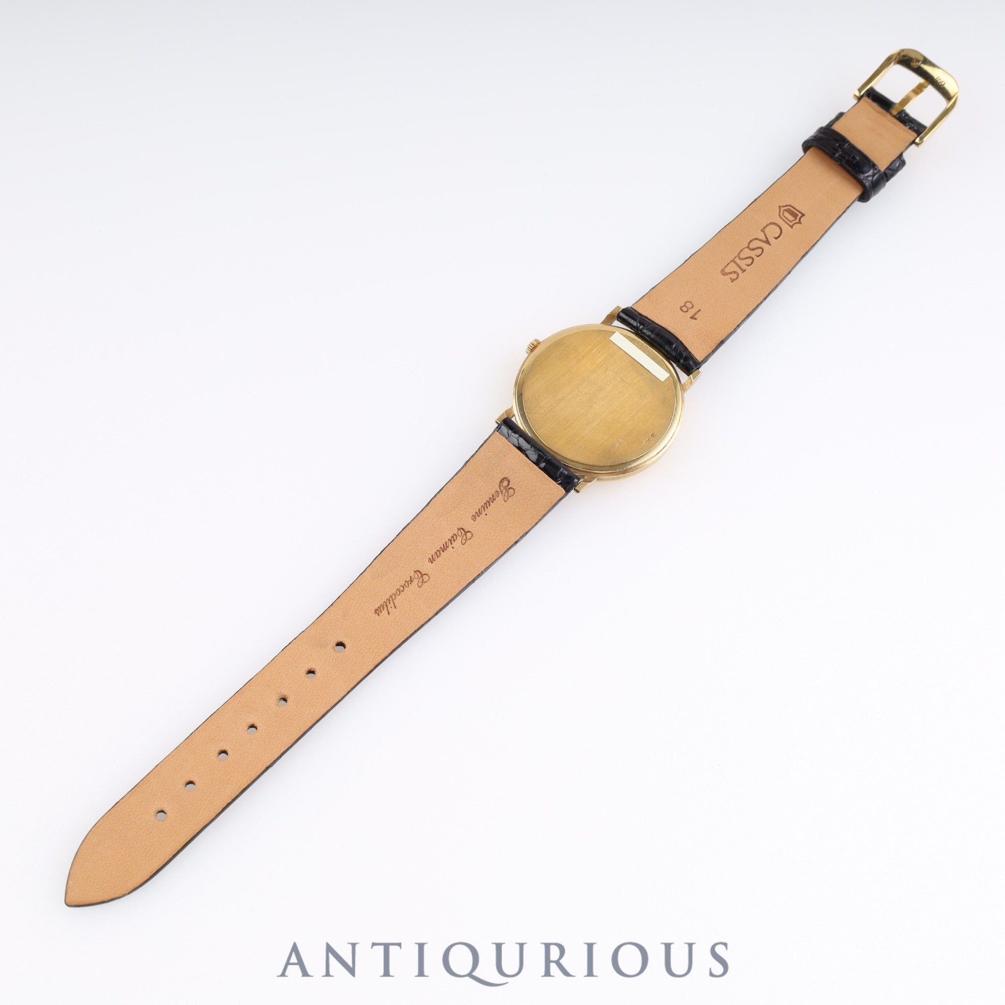 AUDEMARS PIGUET EXTRAFLAT Hand-wound Cal.2080 YG Leather Genuine buckle Gold dial 1990s