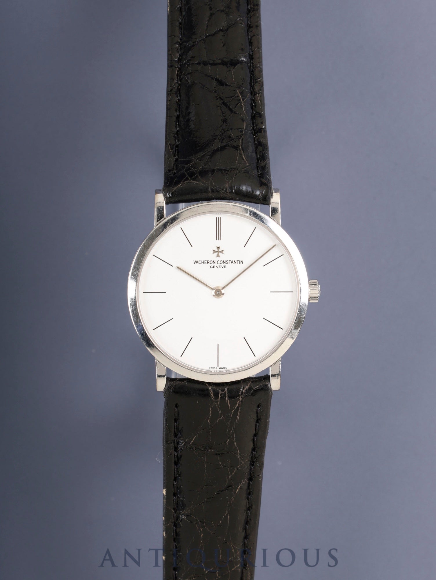 ヴァシュロン・コンスタンタン パトリモニー 33093/000G-0936 手巻き Cal.1003/2 750WG 革 純正ピンバックル（750WG）ホワイト文字盤 箱 ケース 冊子 タグ 保証書（2002年）修理完了紙（無記載）JEAN ROUSSEAU製革ベルト オーバーホール済み