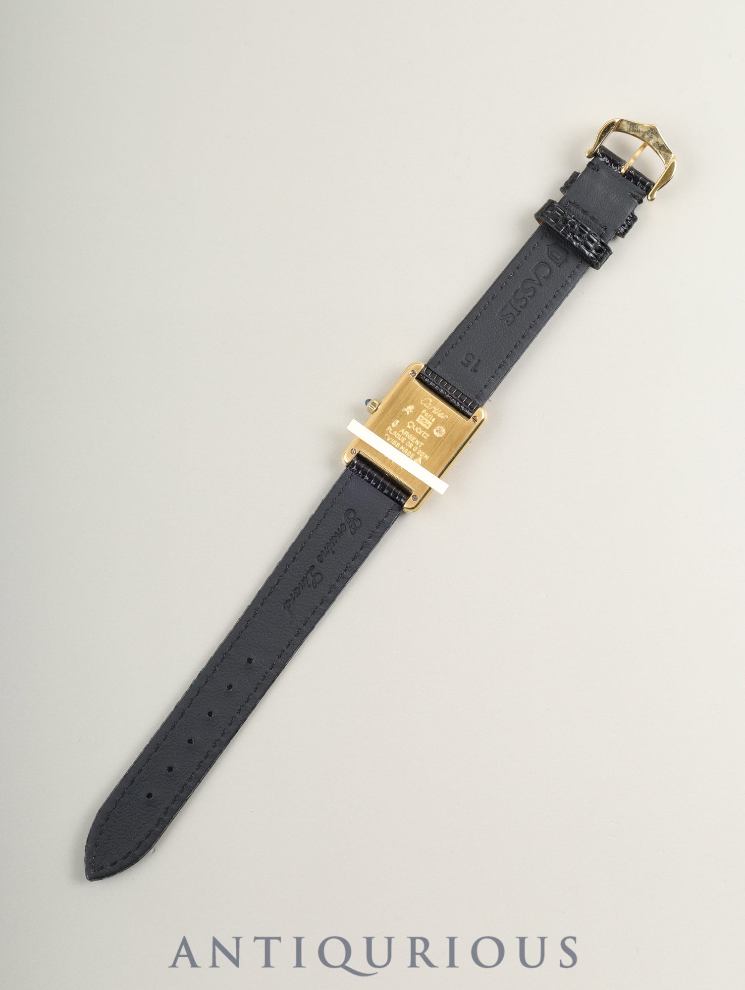 カルティエ マストタンク SM 3 66001 クォーツ Cal.66 SV925 革 純正ピンバックル（GP）オニキス文字盤（SWISS表記） オーバーホール済み 新品仕上げ済み