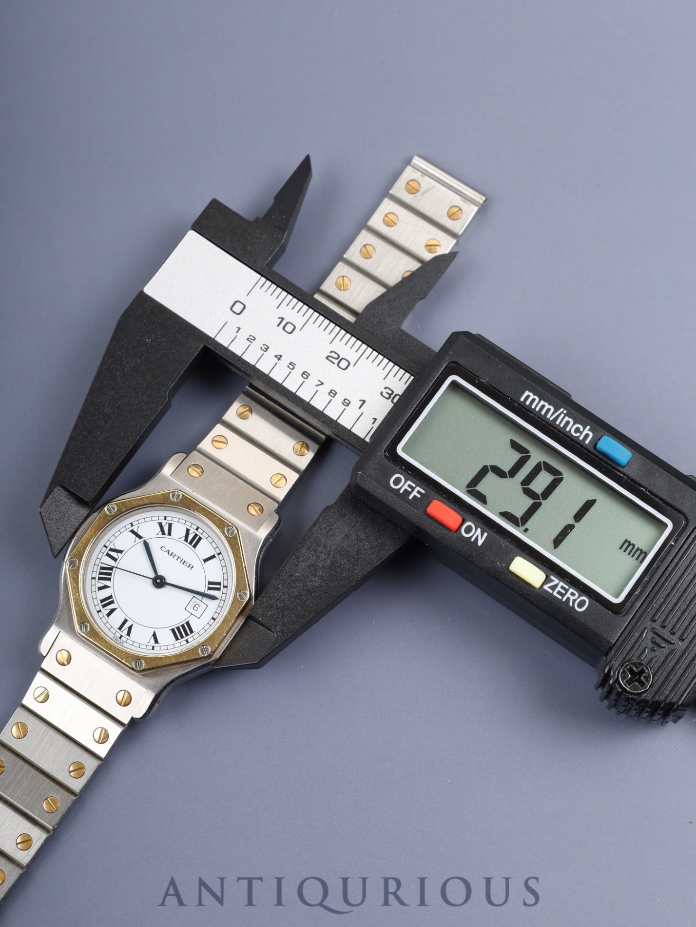 カルティエ サントス オクタゴン LM 2966 自動巻き Cal.ETA2671 SS/YG SS/YG ホワイトローマン文字盤（SWISS表記） 箱 冊子 保証書（1986年）タグ オーバーホール済み