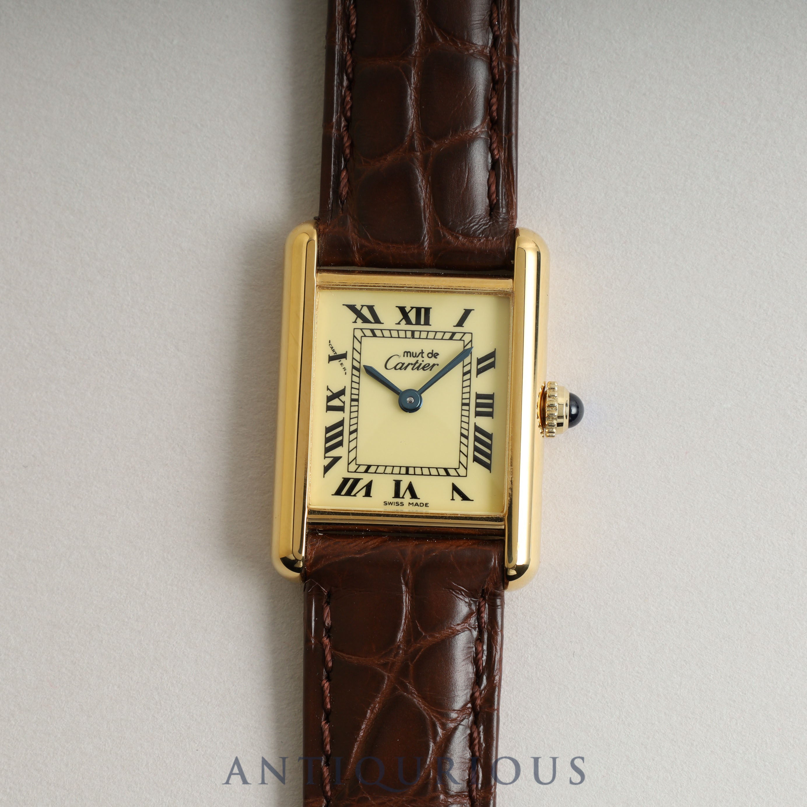 Cartier Must Tank SM QZ Ivory Roman Dial 5057001 with box and booklet Complete service completed