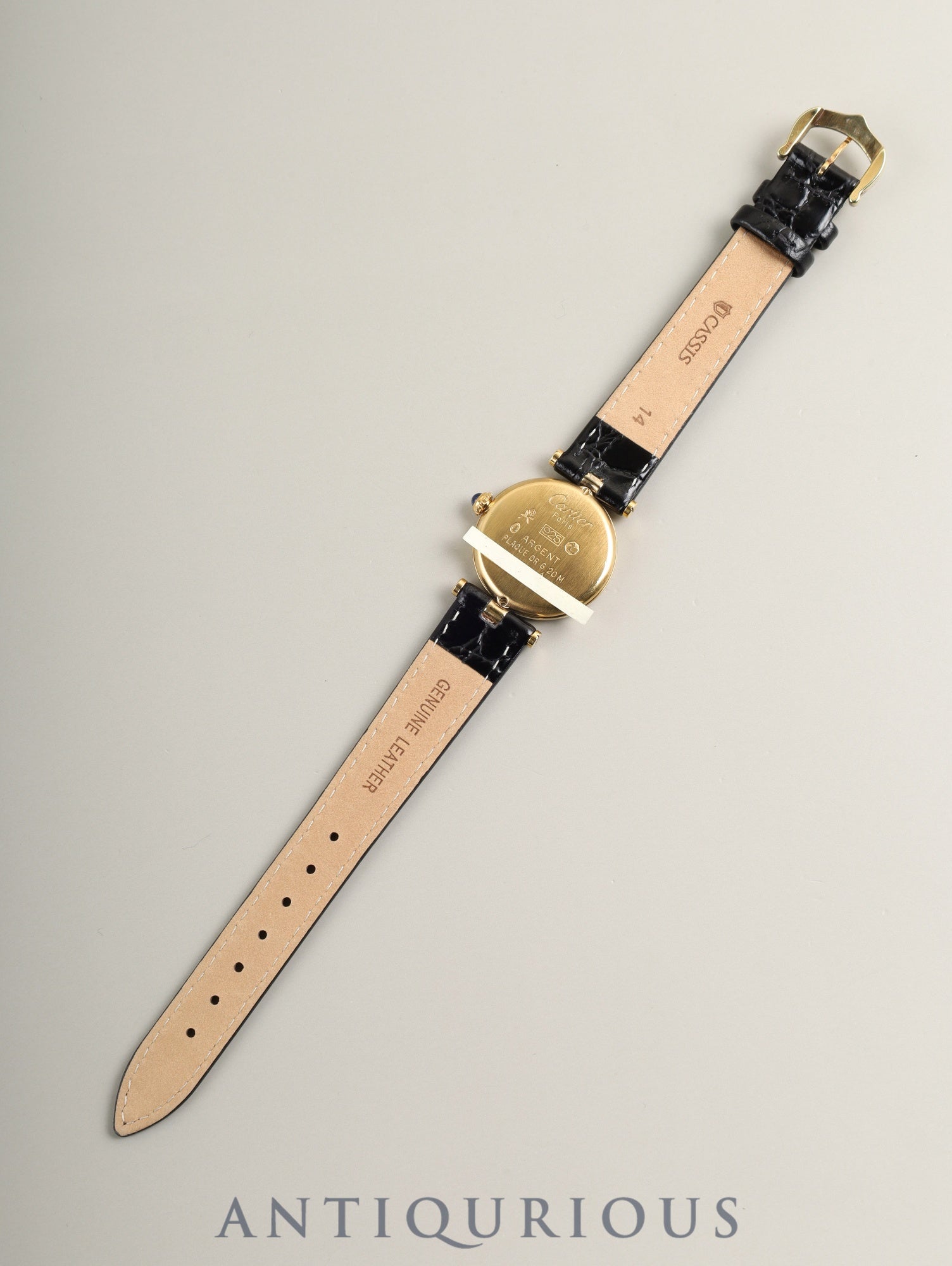 カルティエ マスト ヴァンドーム VLC SM 18 クォーツ Cal.690 SV925 革 純正ピンバックル（GP）ブラックローマン文字盤（SWISS表記）オーバーホール済み