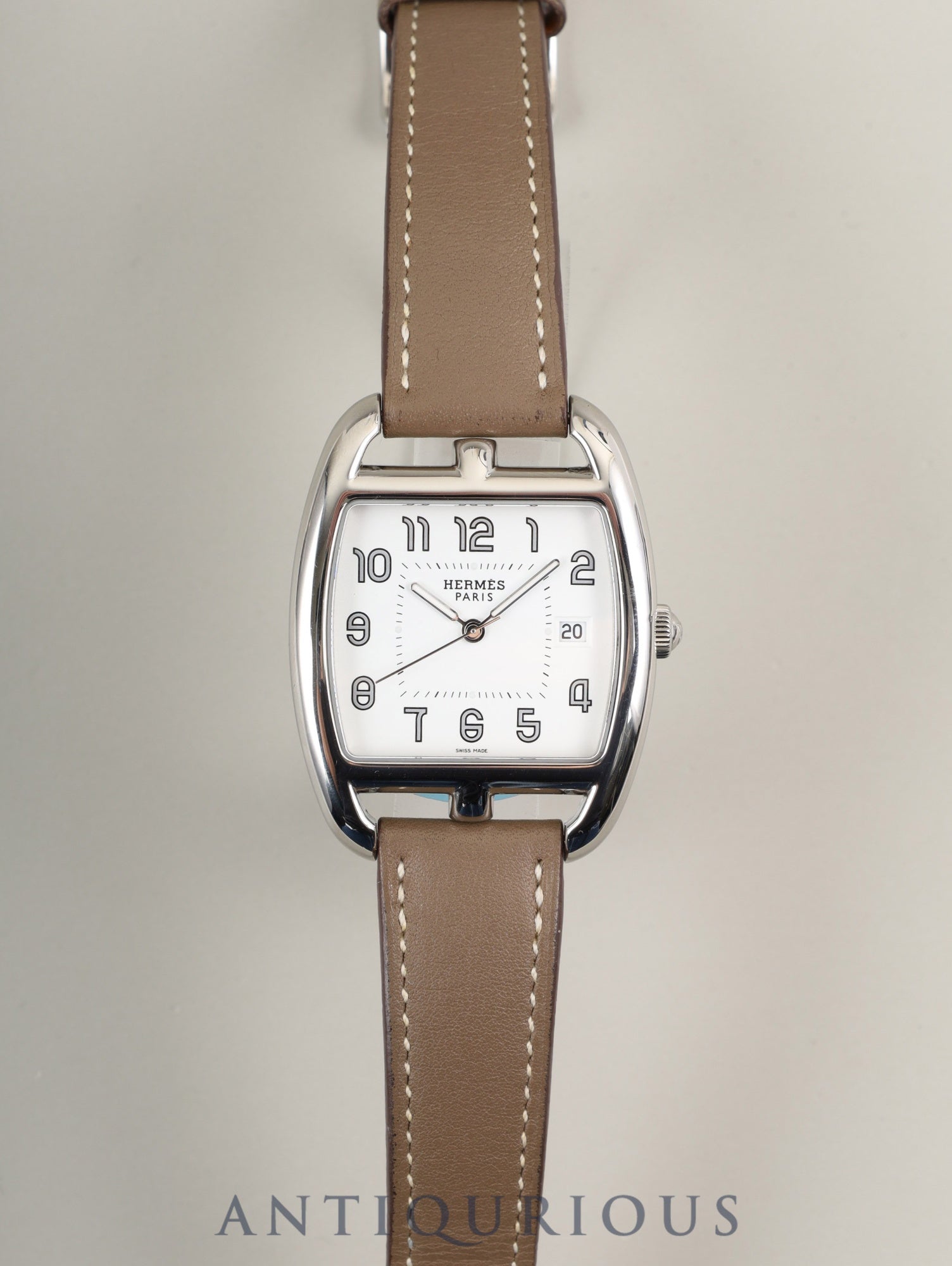 エルメス ケープコッド トノー CT1.710 クォーツ  SS 純正革ベルト（□R刻印：2014年） 純正尾錠（SS） ホワイト文字盤 箱 保証書（2011年）オーバーホール済み