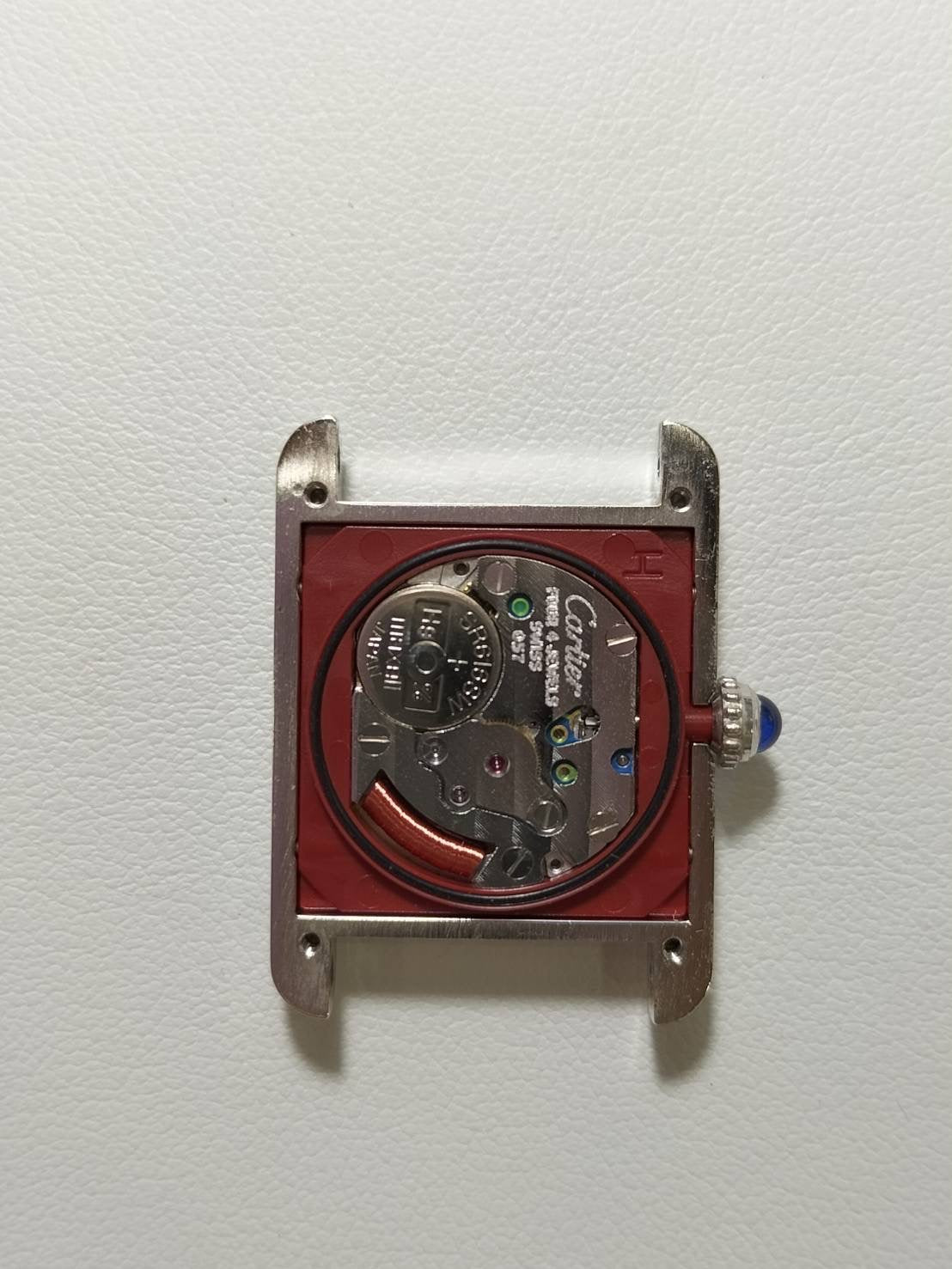 カルティエ マストタンク SM 1614 クォーツ Cal.057 SV925 革 純正Dバックル（SS）ホワイトローマン文字盤（SWISS表記）純正レザーベルト付き オーバーホール済み