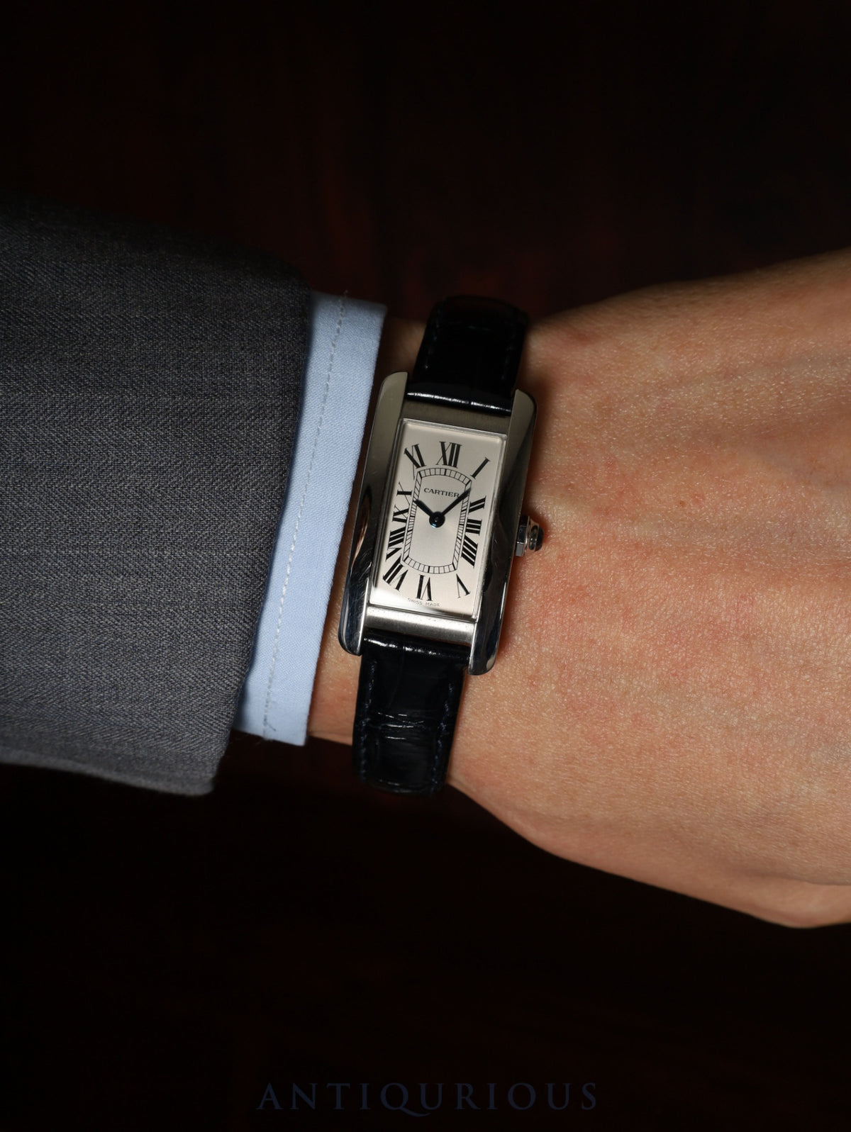 Cartier Tank Américaine SM WSTA0016 / 4274 Quartz Cal.- SS Original leather strap (with signs of use) Original deployant buckle (SS) Silver Roman dial (SWISS MADE表記) Box Warranty card (2021) After-service completed at Cartier Boutique