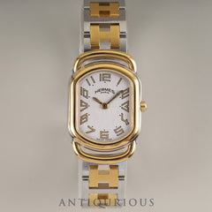 エルメス ラリー 77.03 クォーツ Cal.976.001 SS/GP SS/GP グレー文字盤 オーバーホール済