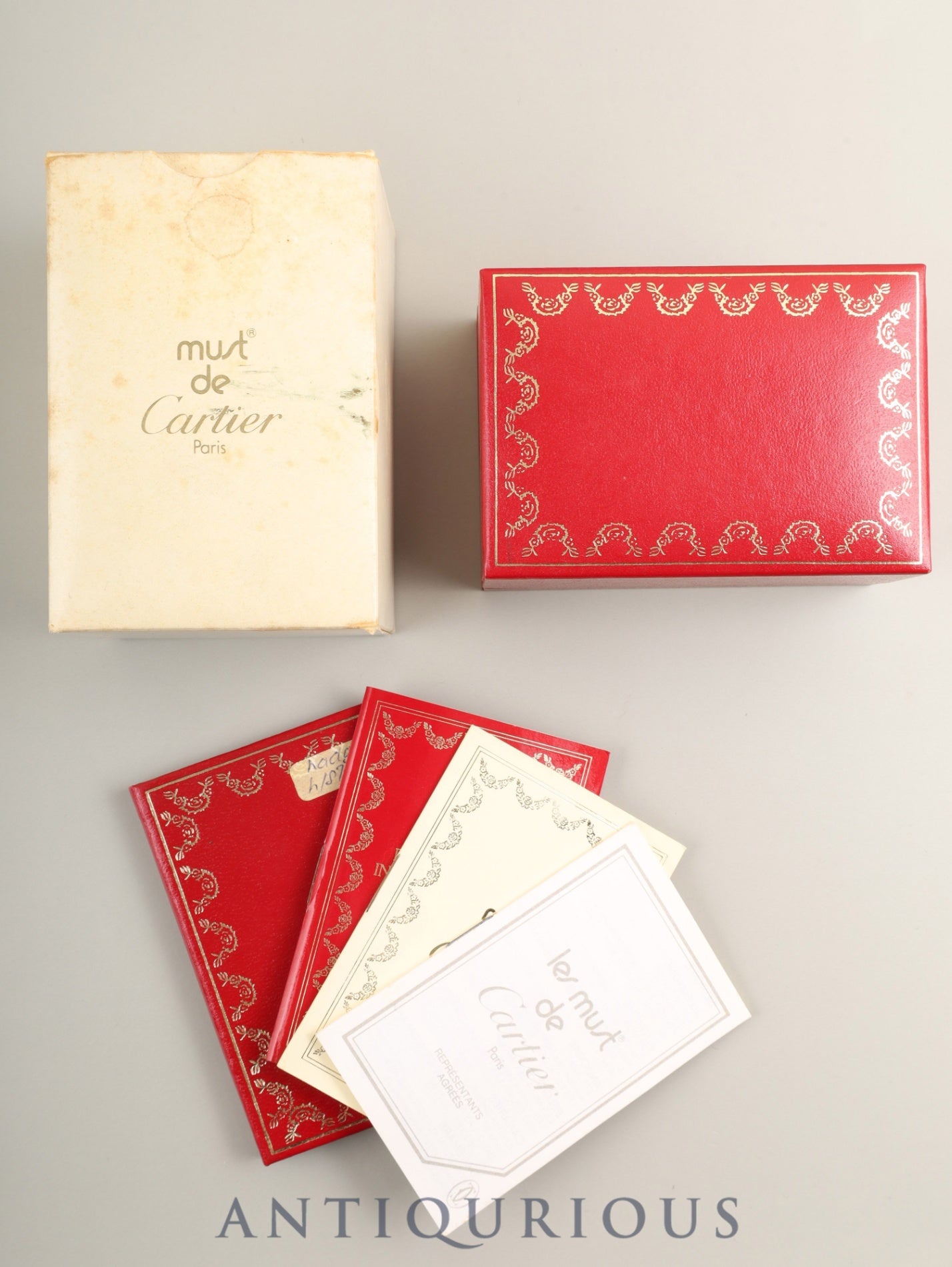 カルティエ マスト ヴァンドーム VLC SM 18 クォーツ Cal.81 SV925 革 純正尾錠（GP） ガーネットダイアル ボルドー文字盤 箱 冊子 保証書（1987年）オーバーホール済み