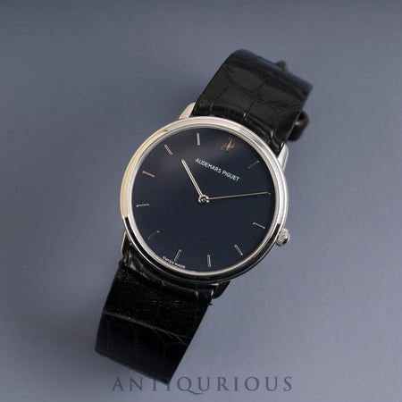 AUDEMARS PIGUET EXTRAFLAT Quartz Cal.2612 WG Leather Genuine Buckle (750) Midnight Blue Dial 31.0mm