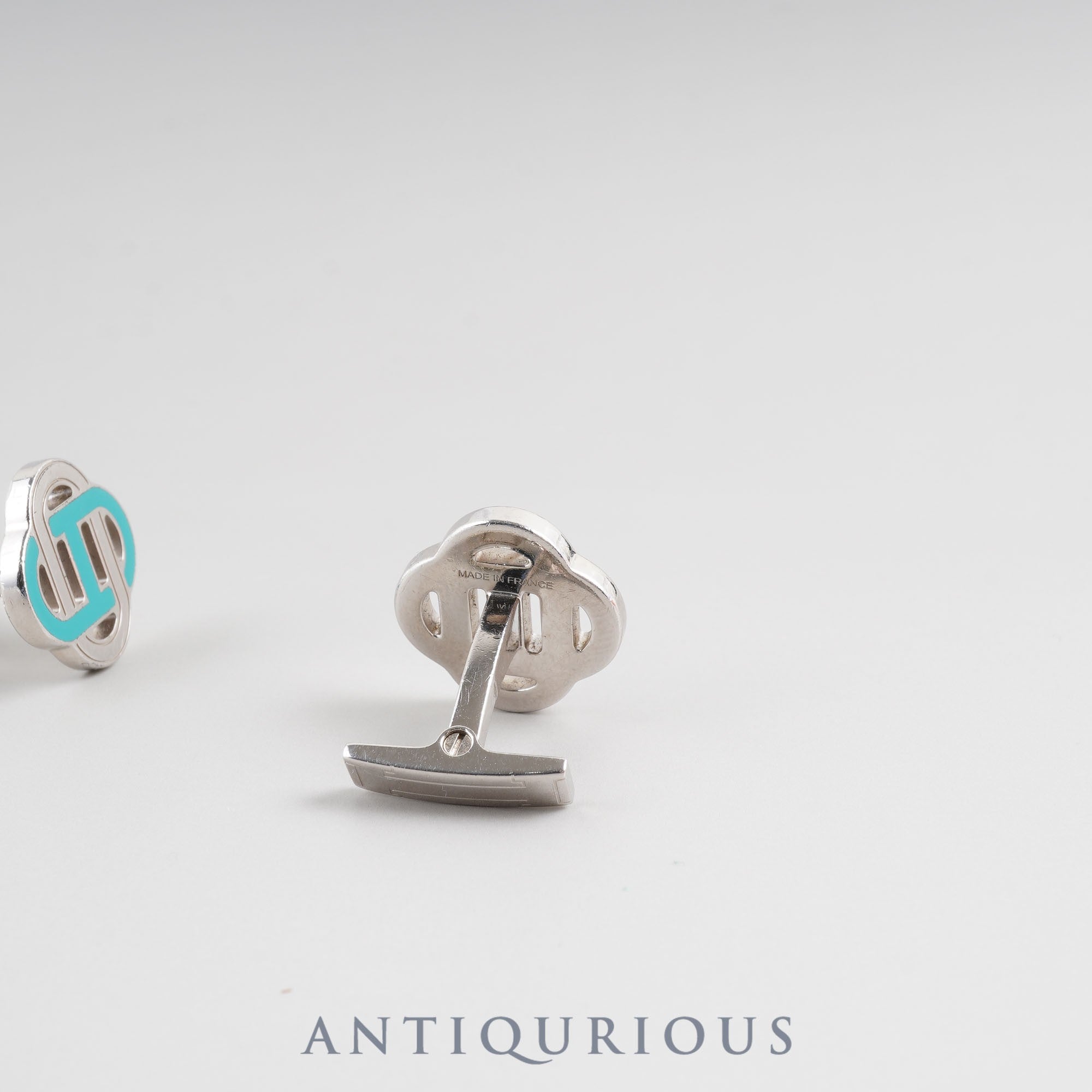 エルメス カフリンクス シェーヌダンクル GP シルバー×ブルー