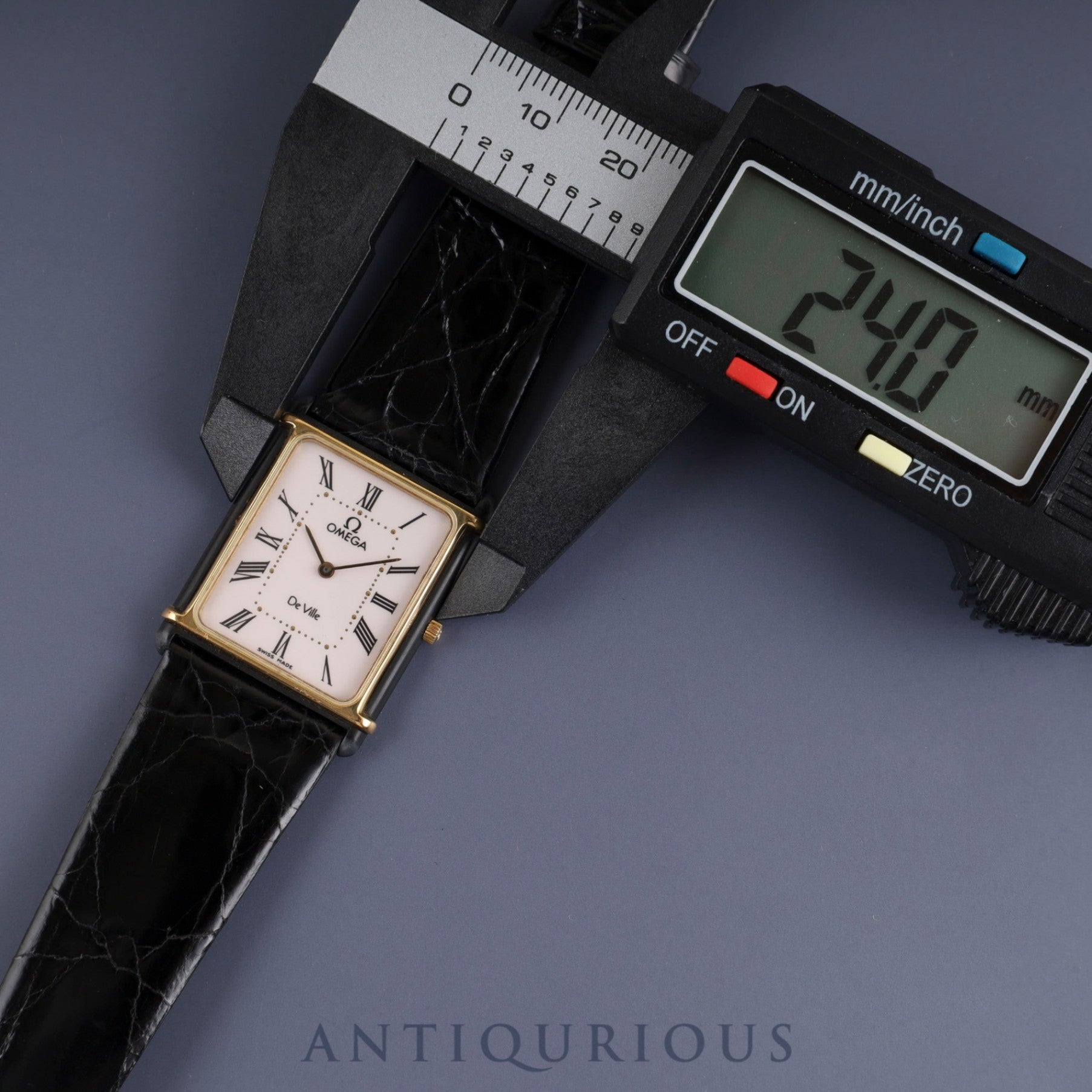Omega De Ville Auteuil 191.0221 Quartz Cal.1450 GP Leather Strap with Genuine Buckle (GP) White Dial Box and Genuine Strap Overhauled