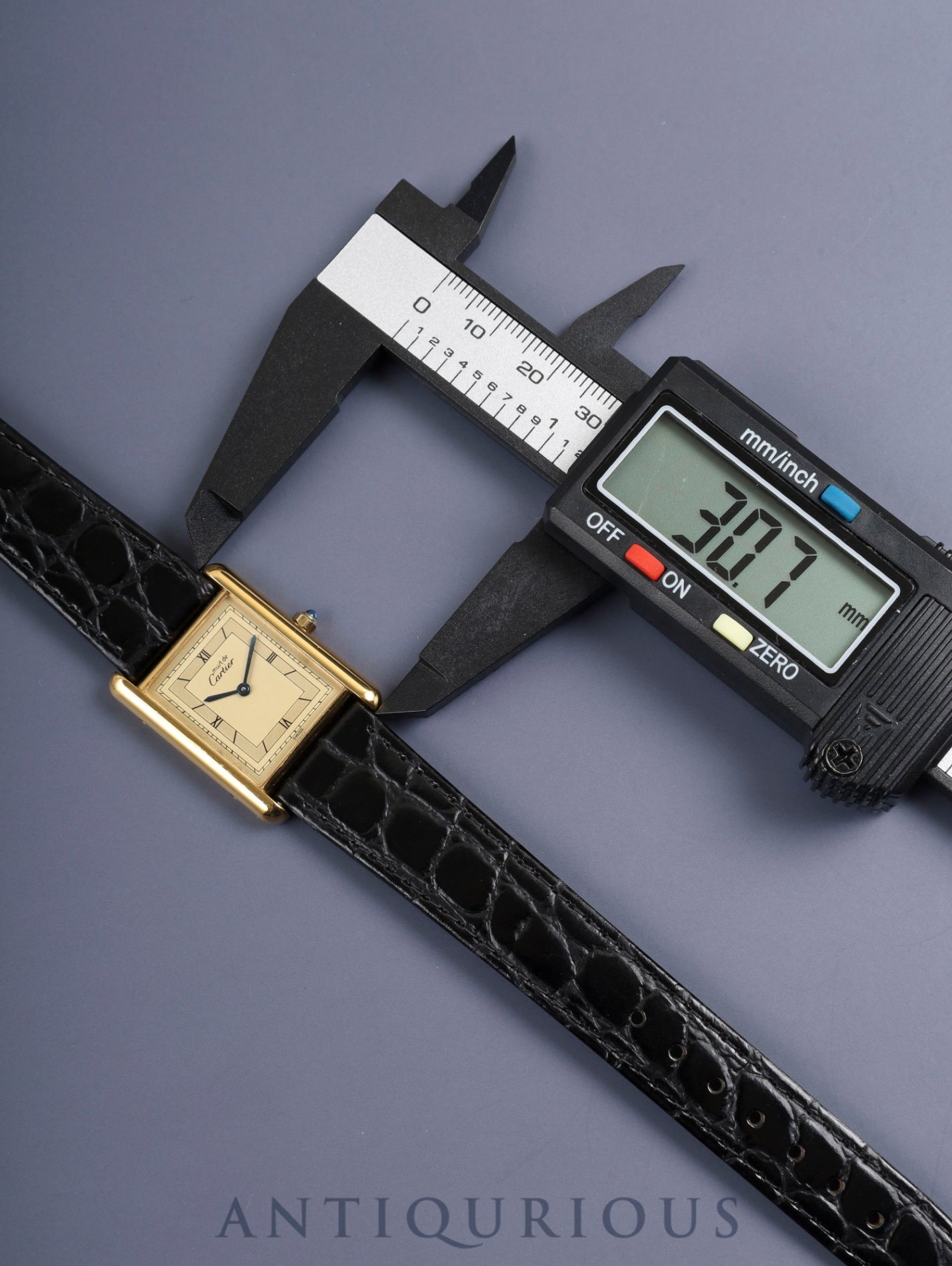 カルティエ マストタンク LM 6 81006 クォーツ Cal.81 SV925 革 純正ピンバックル（GP） シャンパン飛びローマン文字盤（SWISS表記）オーバーホール済み