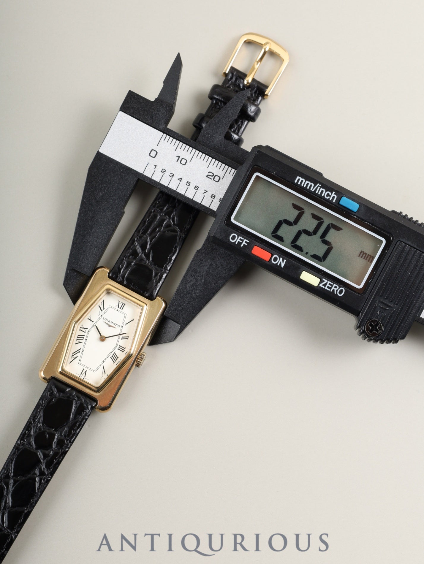 ロンジン レクタンギュラー クォーツ Cal.5602 SS/GP 革 社外尾錠（GP）ホワイト文字盤 オーバーホール済み