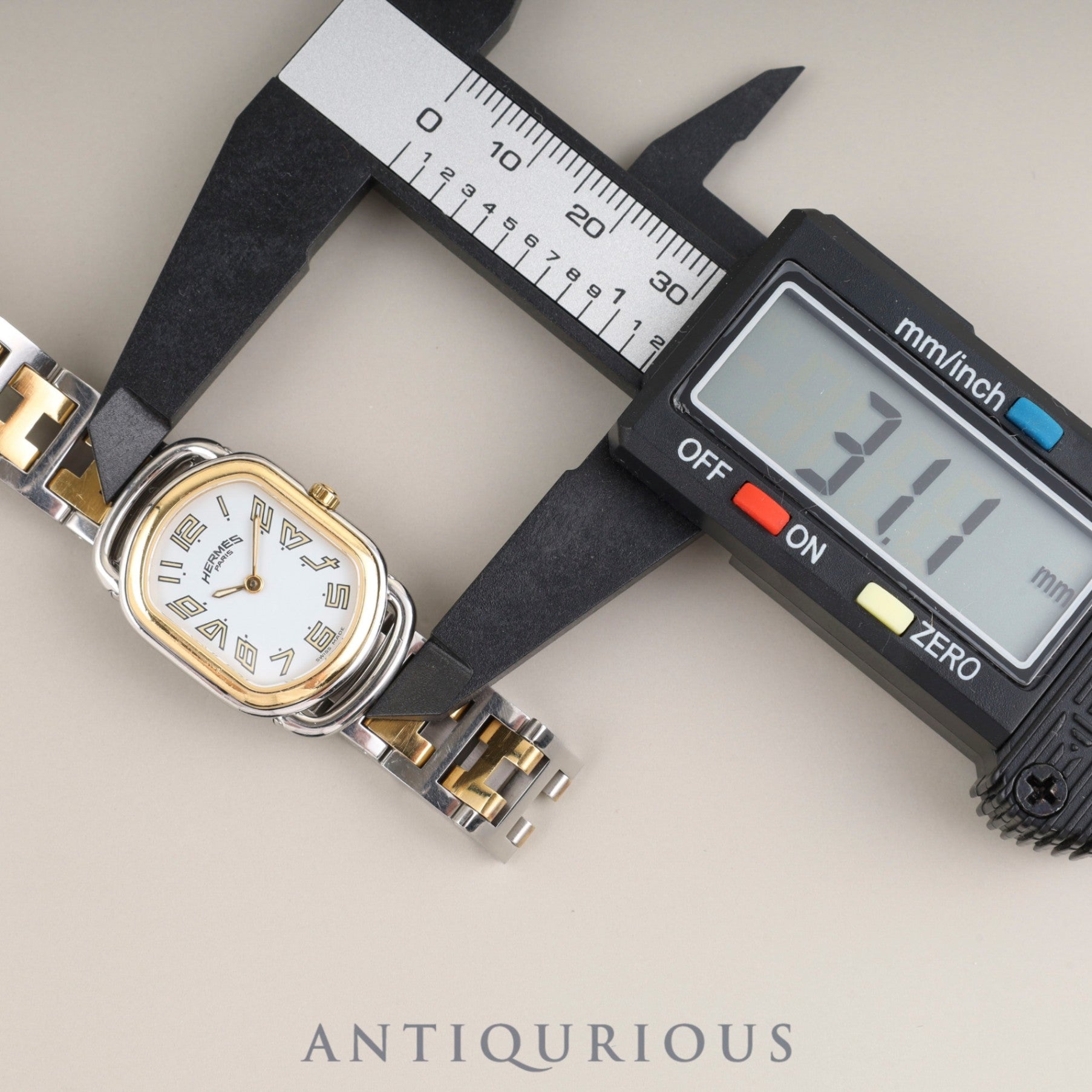 Hermès Rallye RA1.220 Quartz Cal.976.001 SS/GP SS/GP White Dial Overhauled