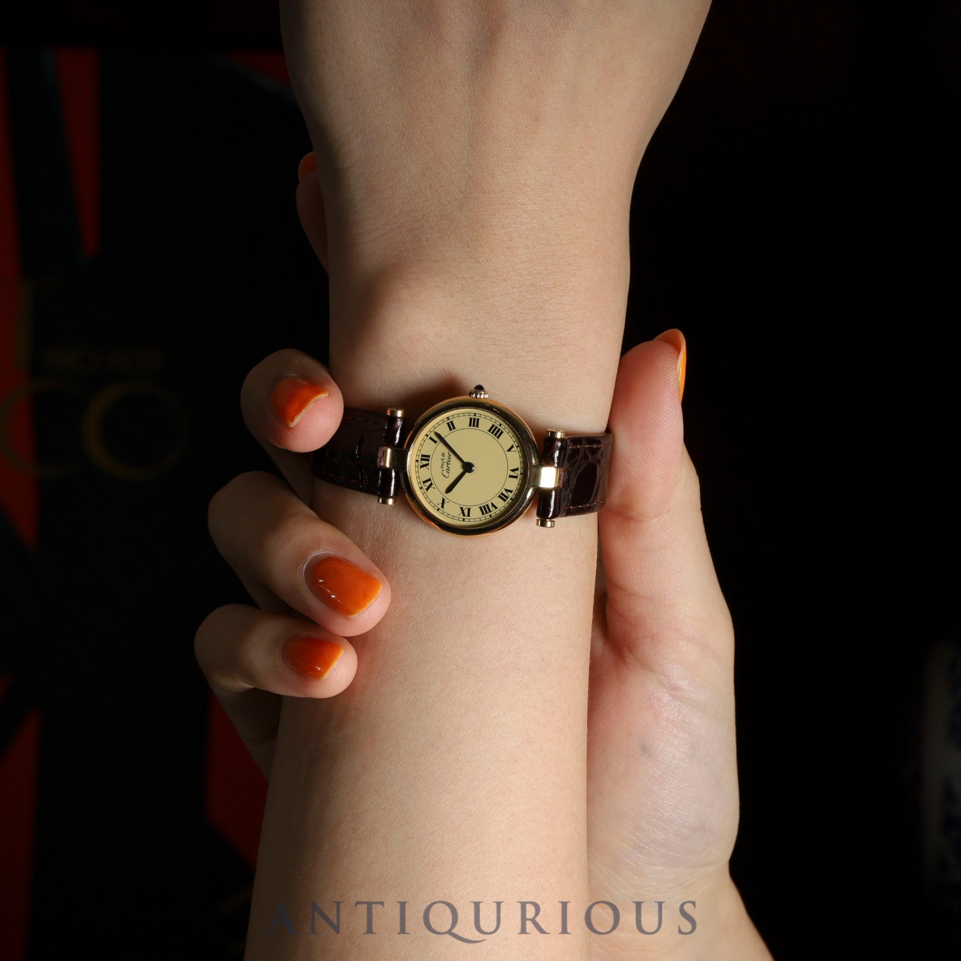 Cartier Must Vendôme VLC SM 18 Quartz Cal.81 SV925 Genuine Buckle (GP) Ivory Roman Dial Box Booklet Warranty Card Overhauled