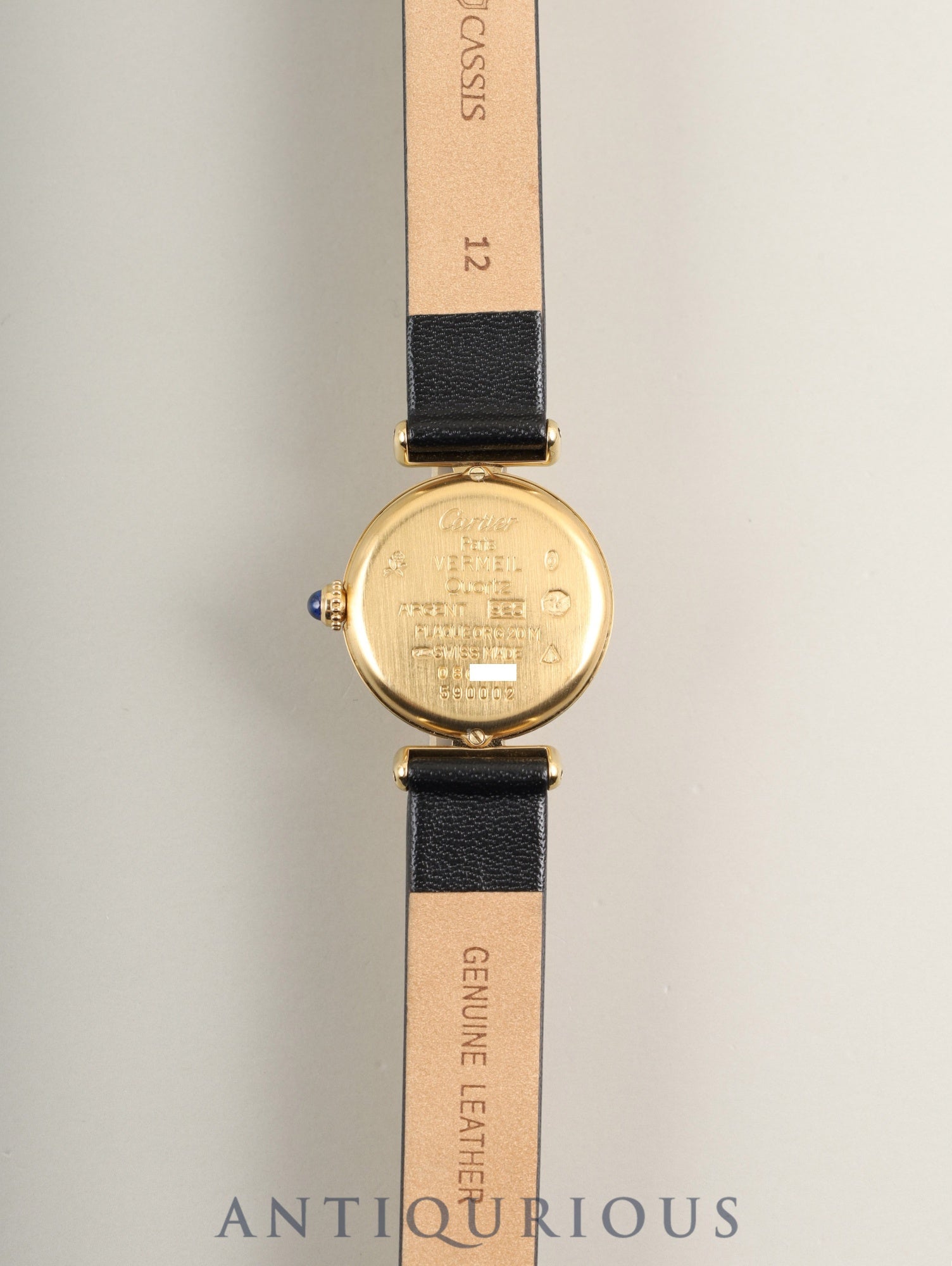 カルティエ マストコリゼ 590002 クォーツ Cal.690 SV925 革 純正尾錠