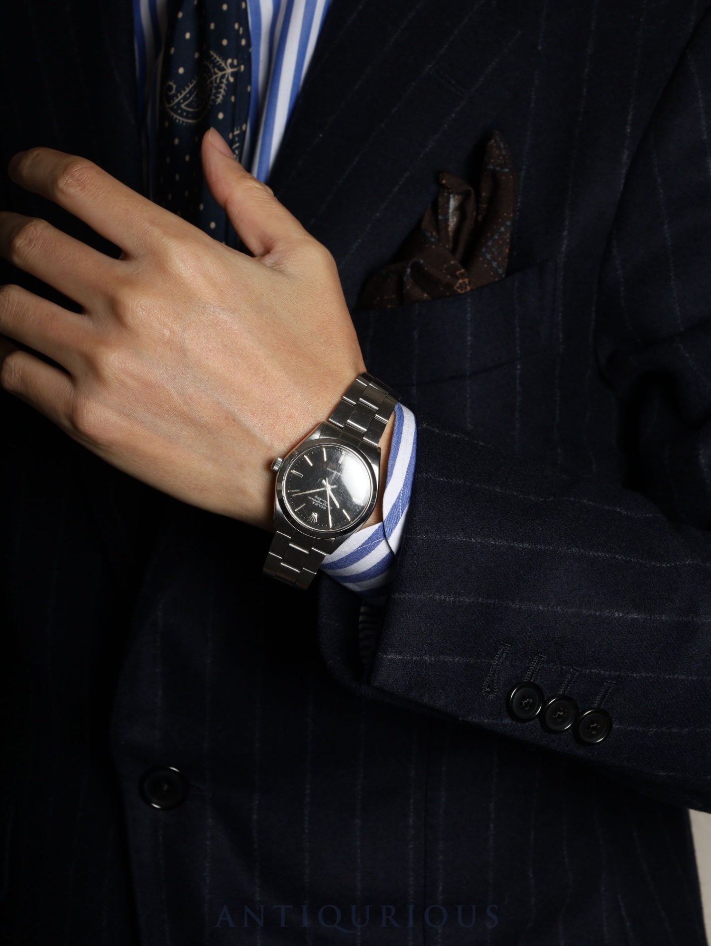 ロレックス エアキング 5500 自動巻き Cal.1520 SS SS ブラック文字盤 27番（1969年）オーバーホール済み