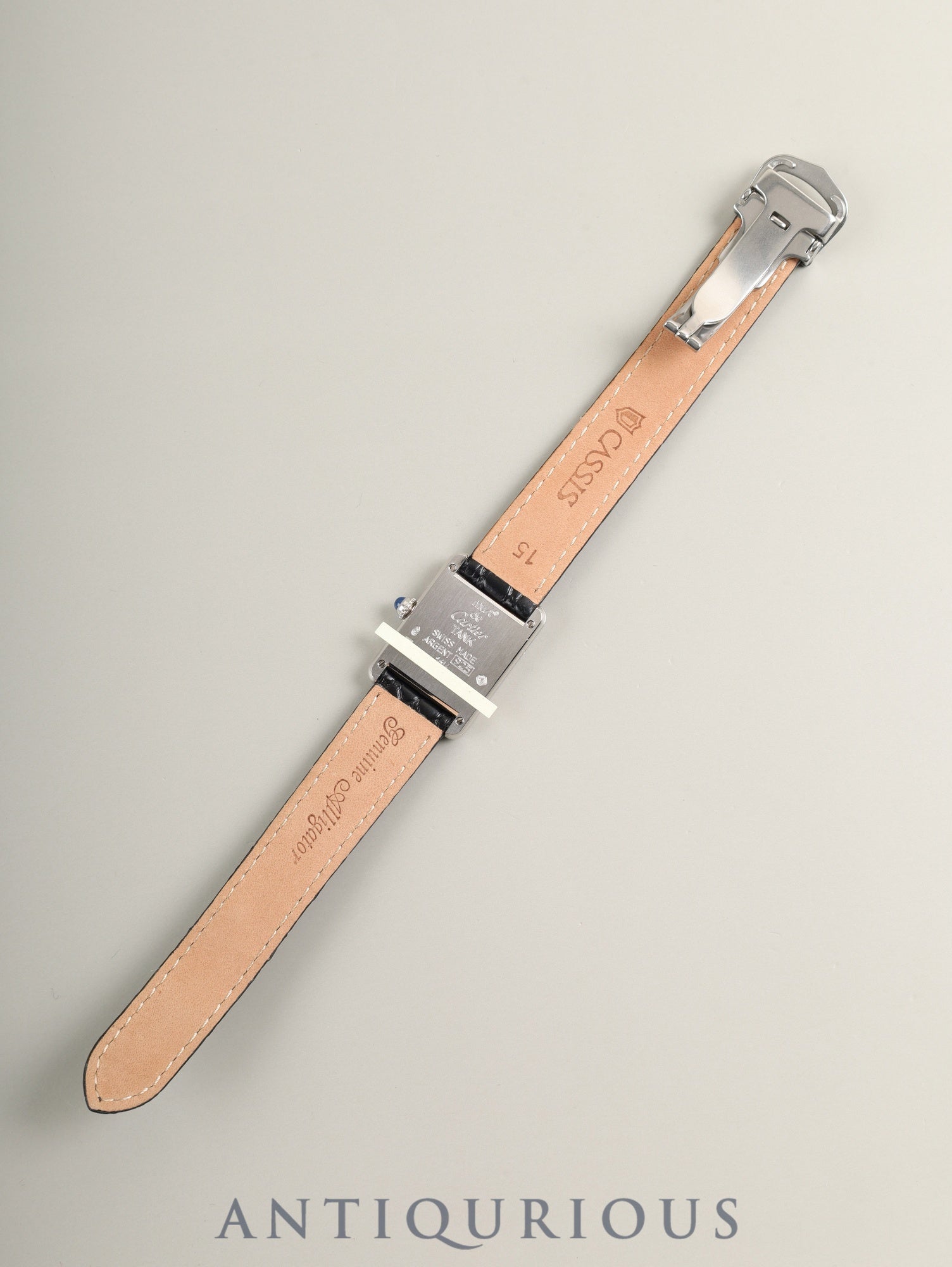 Cartier Must Tank SM W1001565 / 1614 Quartz SV925 Leather Genuine Deployant Buckle (SS) White Roman Dial (SWISS marking) Complete service done at Cartier boutique