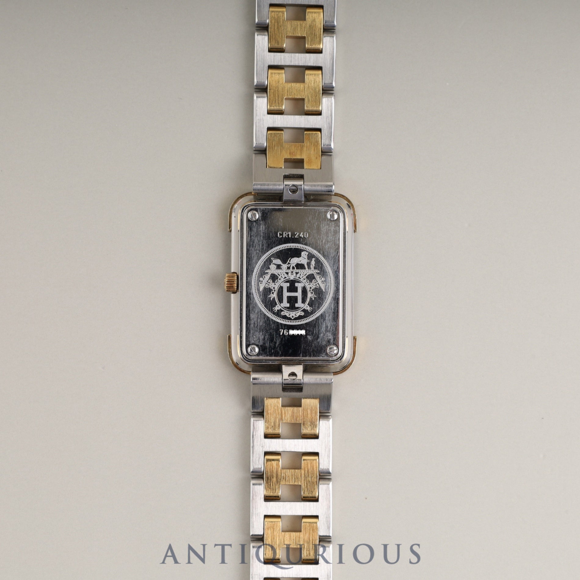 Hermès Cloajour CR1.240 Quartz Cal.976.001 SS/GP SS/GP White Dial Box Case Warranty (2008) Overhauled